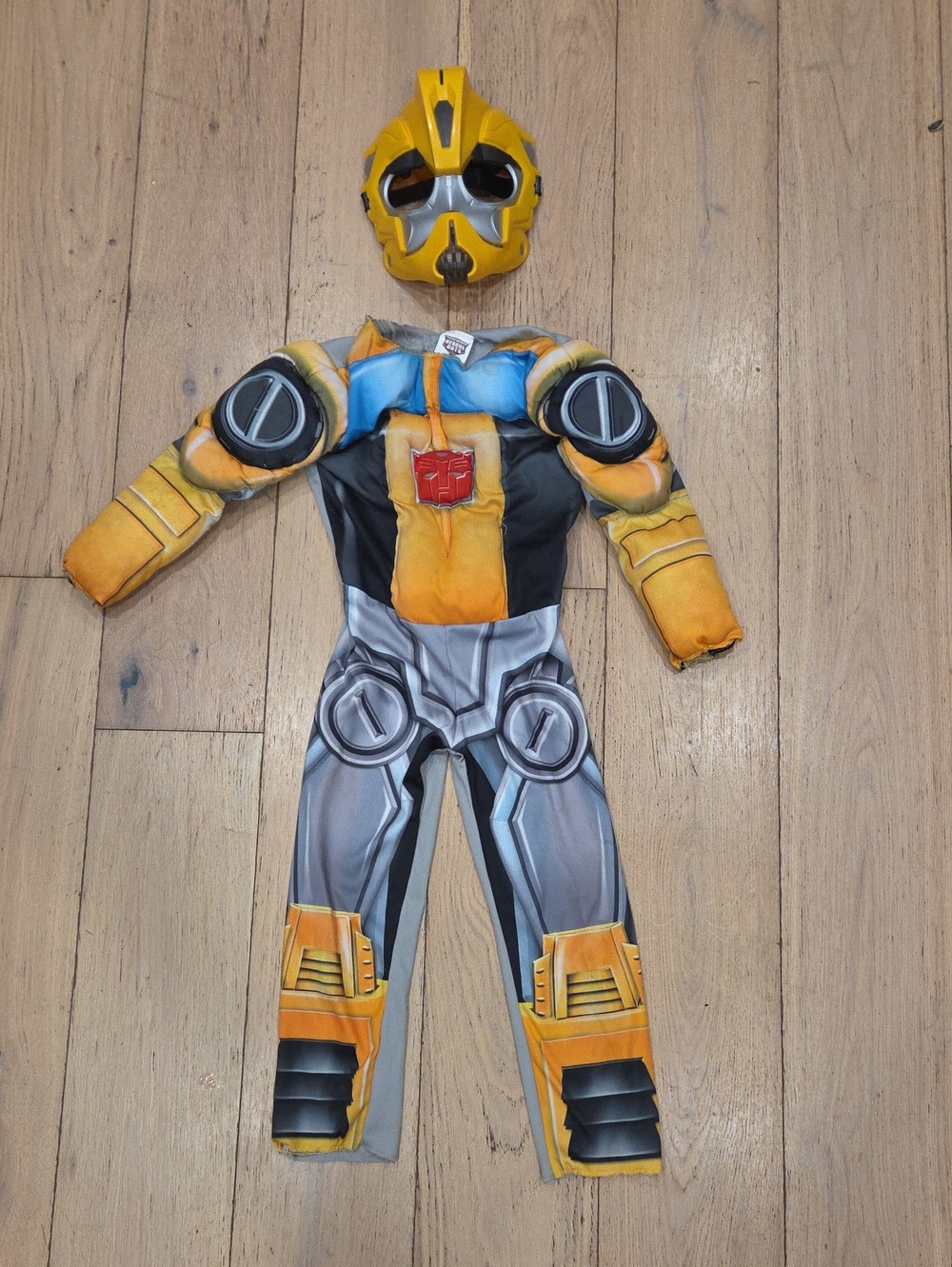 Yellow Robot Superhero Costume with Mask - Kids